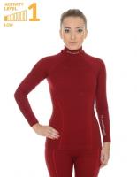 Brubeck Футболка женская дл.рукав Wool Merino 78% Бордо в Волгограде