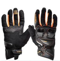 Sweep Перчатки кожаные+текстиль Hammer Black/Orange в Волгограде